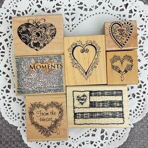 Vintage heart flag Moments sentiments rubber stamps PSX DJ Inkers & more
